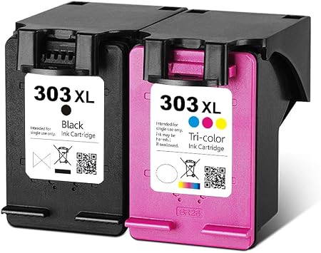 Remanufactured Ink Cartridge 303XL Replacement for HP 303 for HP303 XL 303 Ink Cartridges for HP Envy 6220 6222 6230 6234 6252 6255 6258 7120 7130 7132 7822 7830 7855 Printers 1 Black 1 Color