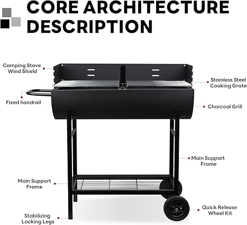 Miniatura 3 de Parrilla de carbón - Parrilla de barril de carbón - Parrilla de fiesta para exteriores (agra)