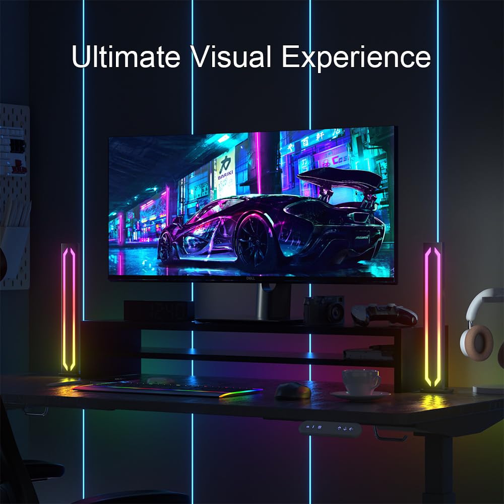 MIWATT Ultra Slim LED Ambient Light Bar, 2 Pack Smart RGB Gaming Lamp Lighting Accessories - Image 4