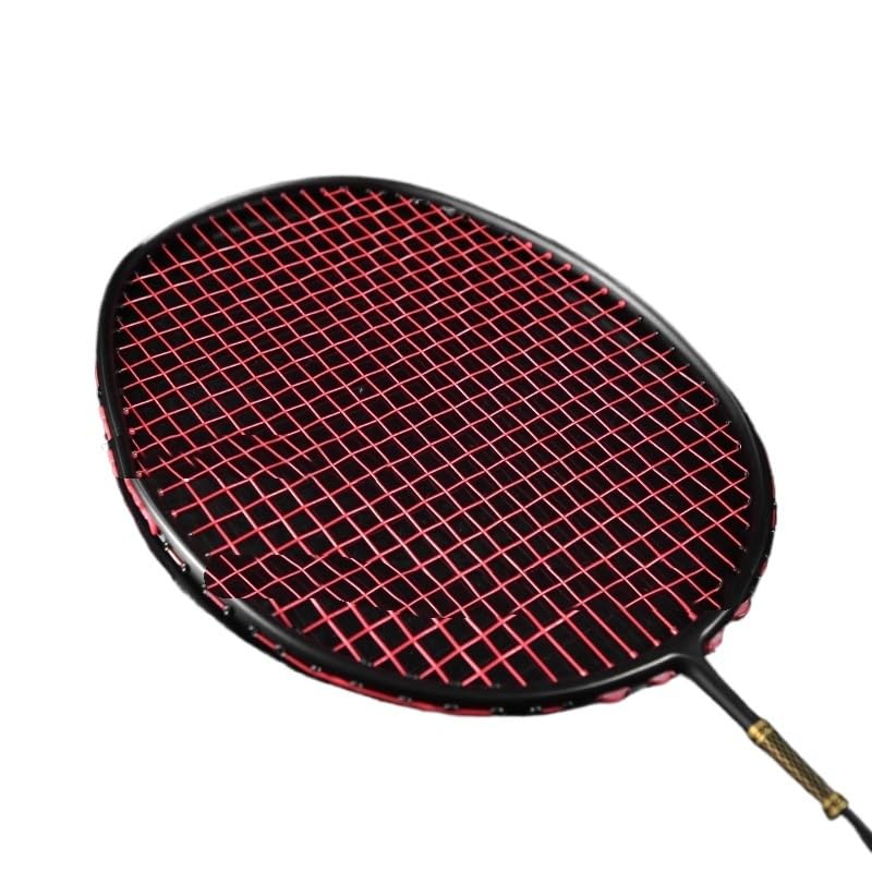 Badminton Set Racchette da Badminton Professionali 4U in Fibra di Carbonio con Corda, Tipo offensivo, for Adulti(Red)