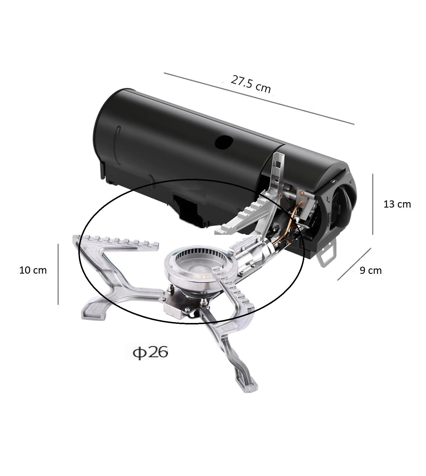 SMH LINE® Hornillo de camping con cartuchos de gas MSF-1a, 227 g, hornillo de gas para camping, 2700 W, plegable con bolsa de transporte, hornillo de gas plegable, hornillo de camping con encendido