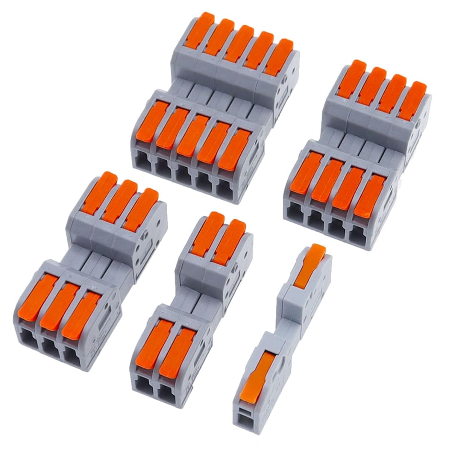 10PCS Docking Mini Quick Wire Connector Universal Compact Electrical Wiring Connectors Push-in Conductor Terminal Block(DF-2604D-5)