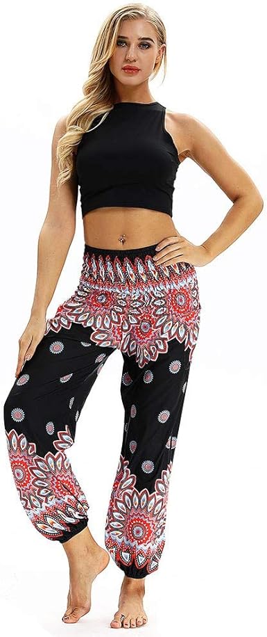 Amazon.com: Pantalones Harem, Mujeres Más Hippie Bohemio Yoga Elefante  Pantalones De Verano Casual Airy Floral Pantalones De Impresión, Suave,  talla única : Deportes y Actividades al Aire Libre
