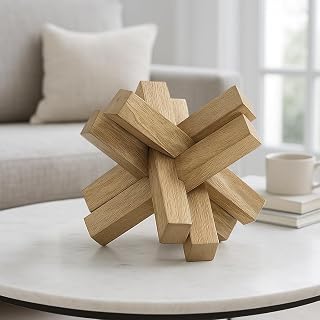 Decorative Object for Home Decor – Bathroom and Office Decor Sculpture – Modern Living Room Decor Statement – Shelf Styling Piece and Coffee Table Statues – Unique Decorative Ornaments – 6" Brown