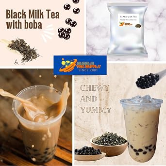 BUBBLE TEA SUPPLY At Home Black Milk Tea [40-45 drinks] Starter Bubble Tea Kit Gift Set Bubble Tea Boba Instant Boba Milk Tea Tapioca Bubble Tea Bubble Tea Starter Kit Tapioca Balls Boba Tea Powder Variety Bubble Tea Kit Boba for Bobas Drinks