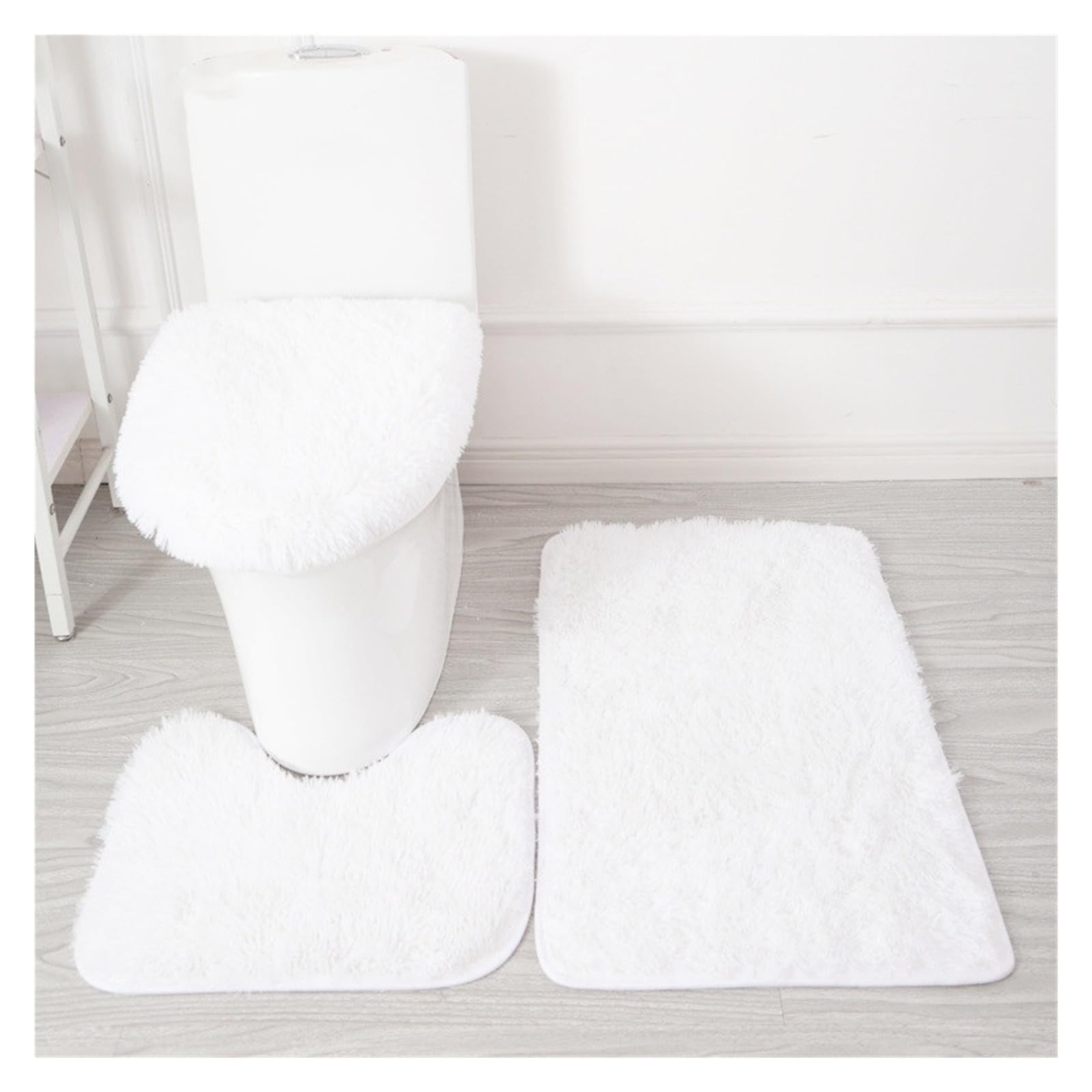 Lot de 3 tapis de salle de bain antidérapants, tapis de bain et housse de siège de toilette, tapis contour de contour de salle de bain, violet doux et absorbant, idéal pour la maison et le spa