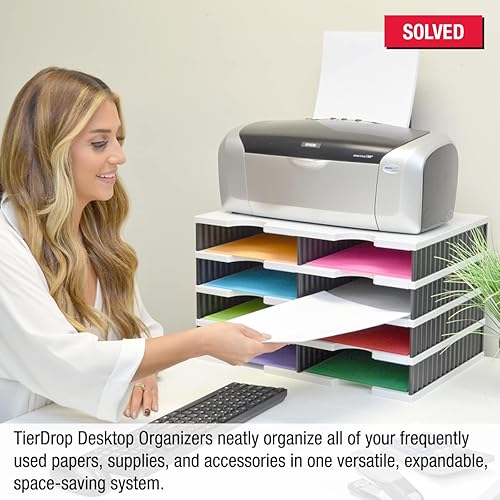 Miniatura 3 de Ultimate Office TierDrop - Organizador de escritorioformularios para sala de correo, 8 compartimentos con niveles adicionales opcionales para una