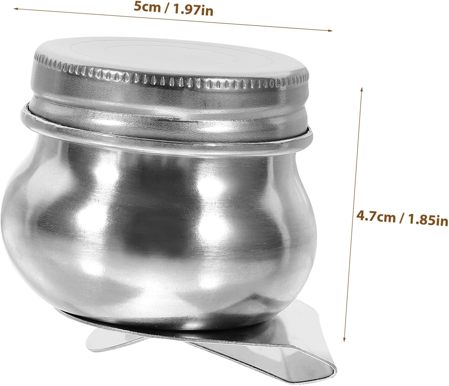jojofuny 2pcs Stainless Steel Palette Cups Paint Oil Pot Lids Grease Container for Kitchen