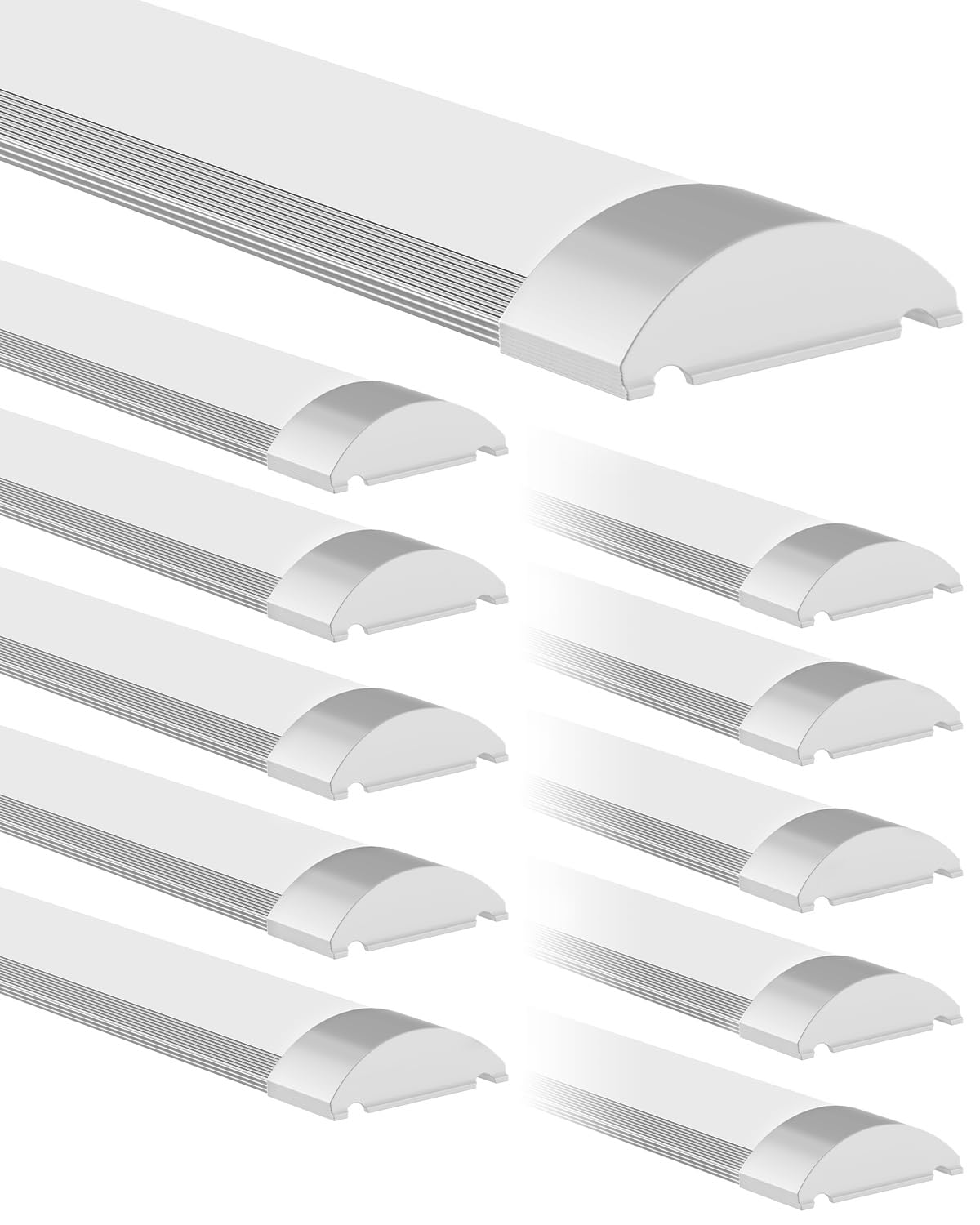 Sararoom 10Pcs 1FT LED Betten Lights, 30CM 10W 1000LM LED Tube Light, 6500K Cold White LED Garage Lighting | Wall or Ceiling Surface Mount Strip Bar Light for Office Shop Workshop Bedroom Shed Kitchen — image 1