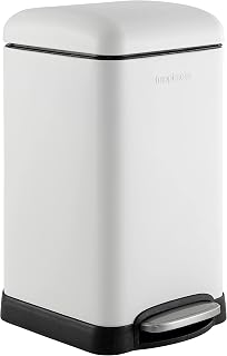 happimess Betty Retro Mini 3.2 Gal Step Trash Can, Cotton White