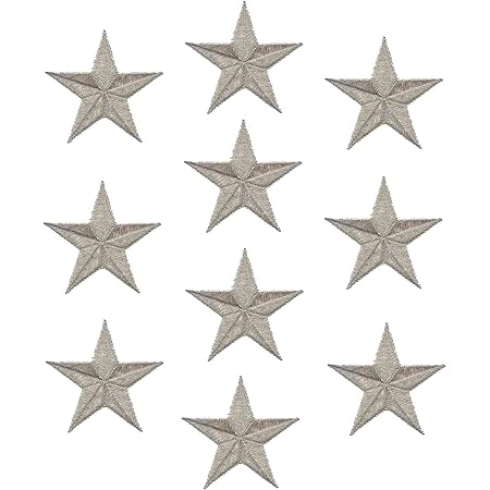 Amazon.com: 10 parches bordados con diseño de estrella de hierro de 1.0 in,  adornos para ropa, chaquetas, mochilas y decoraciones (plata) : Arte y  Manualidades