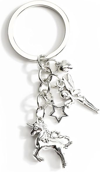 Unicorn Keychain with Fairy and Star Charms Magical Fantasy Accessory for Women Enchanted Gift Set for Her