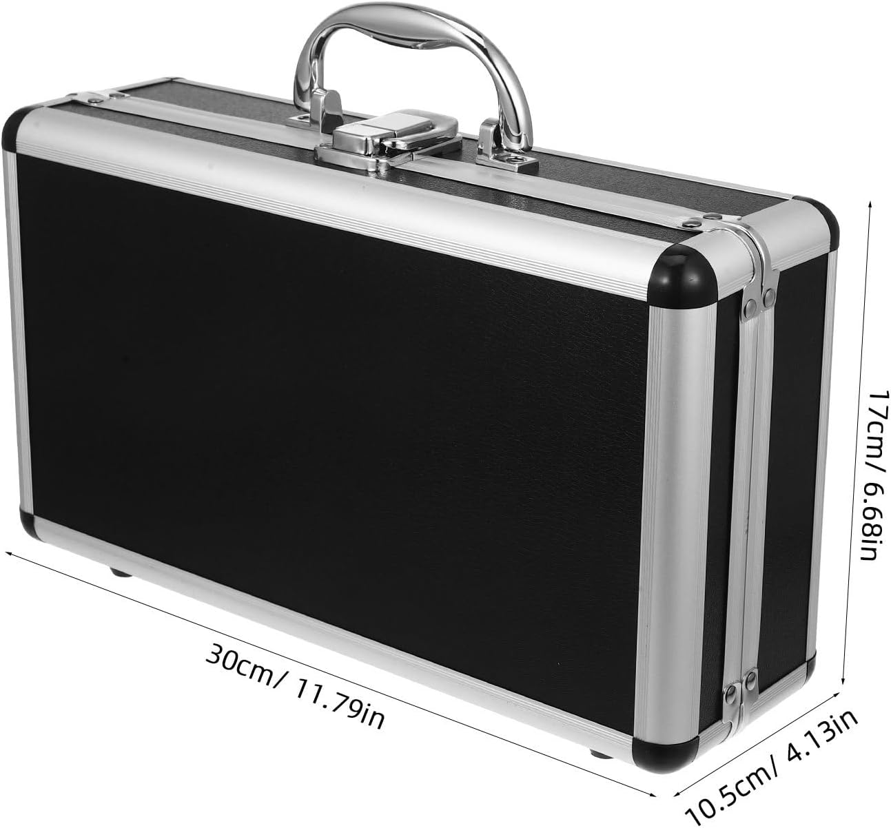 ERINGOGO Aluminum Attache Case - 12inch Lock Metal Briefcase with Ripple Foam, Hard Aluminum Carrying Case for Men, Universal Portable Tool Case for Laptop/Luggage/Instrument Black