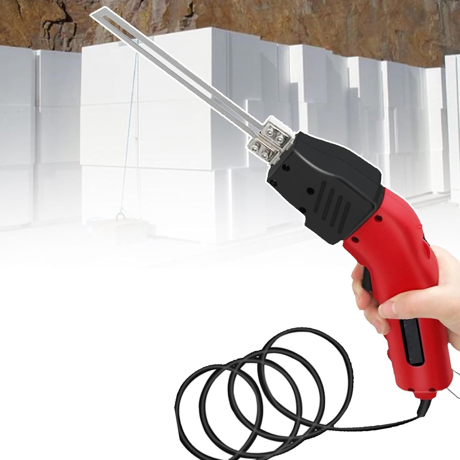 Foam cutting tool, hot foam cutter, electric 200W/250W with 2 blades and accessories for round groove, square groove, V groove(Ks250,220V)