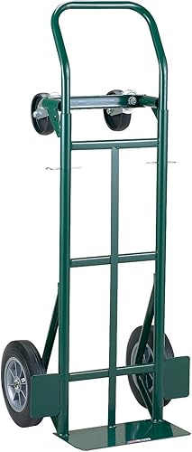 Harper Trucks JEDT8635P - Camión de mano convertible de acero super-capacidad de 700 libras, plataforma de 2 ruedas de doble propósito y carrito de