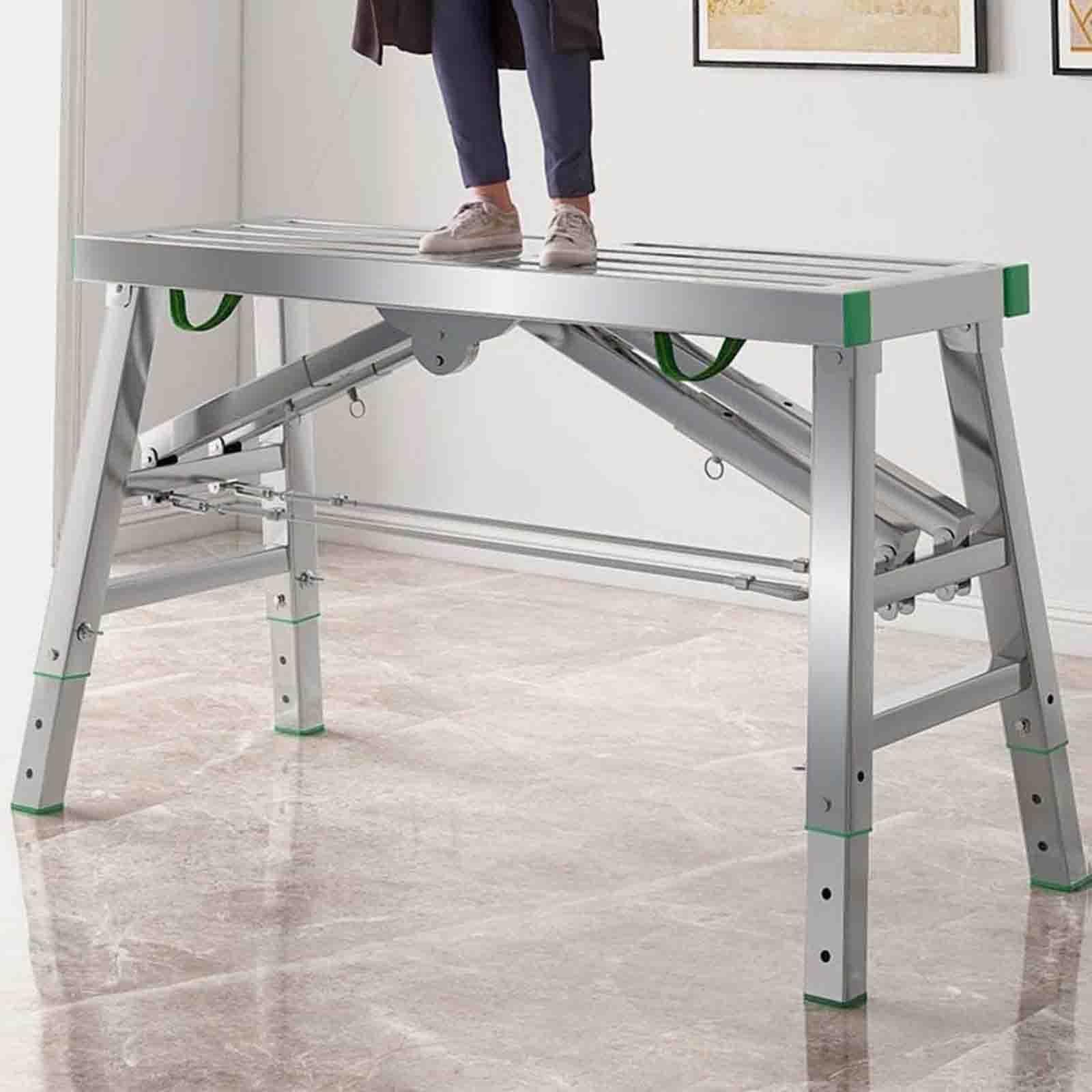 Échelle d'échafaudage pliable réglable en acier, plate-forme de travail portable, capacité de 362,9 kg pour la construction
