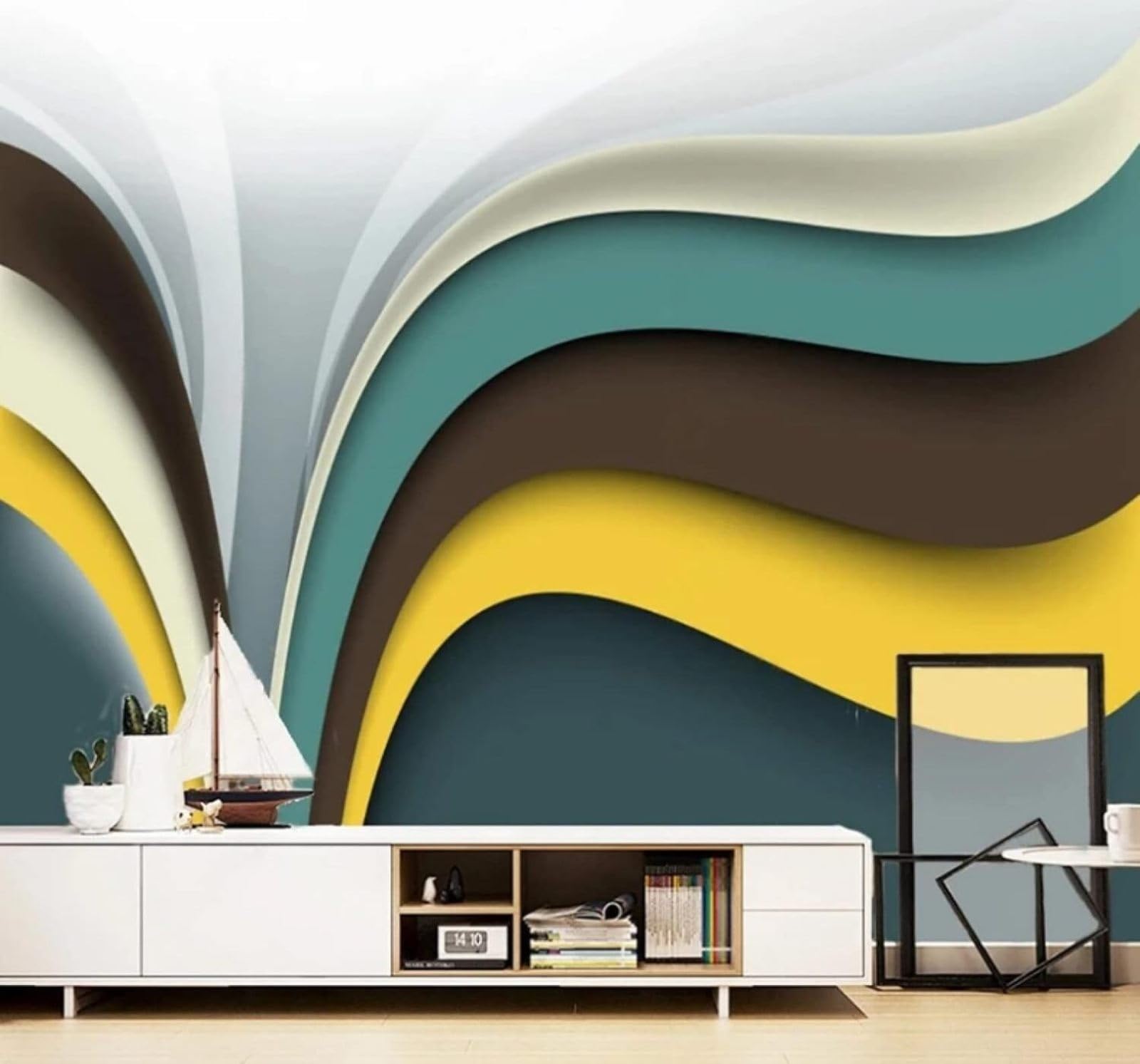 Wallpaper-3D-Xlm 430Cm×300Cm(B×H) Abstract Three Dimensional Colourful Geometric Unique 3D Wallpaper Easy Install Feature Office Living Room Sofa Bedroom Tv Background Wall Decoration-430Cm×300Cm