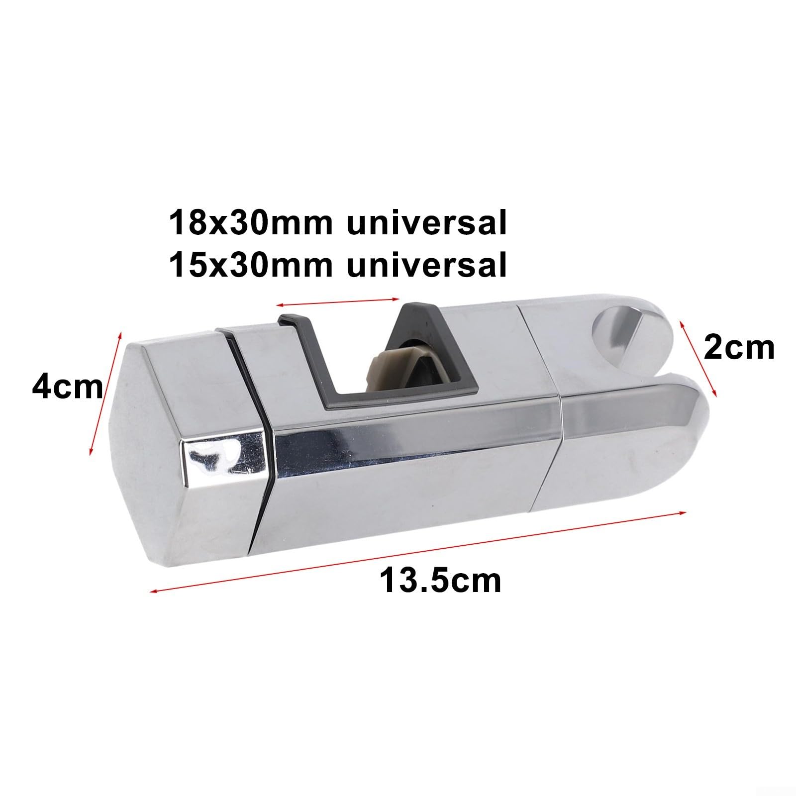 Douchekop houder, 15mm-30mm voor 360 graden rotatie sproeier beugel verstelbare chroom douche rail kop houder afneembare schuifregelaar bar voor douche systeem (zilver