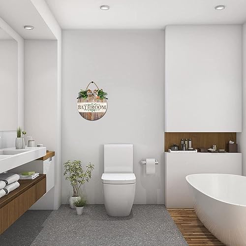 Miniatura 4 de Letrero decorativo de pared para baño, decoración de pared de baño, decoración de pared de casa de campo, letrero de madera para colgar en la pared,
