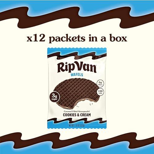 Miniatura 4 de Rip Van Wafels Galletas Stroopwafel con Crema - Bocadillos Saludables - Bocadillo sin OMG - Apto para Keto - Bocadillos para la Oficina - Bajo