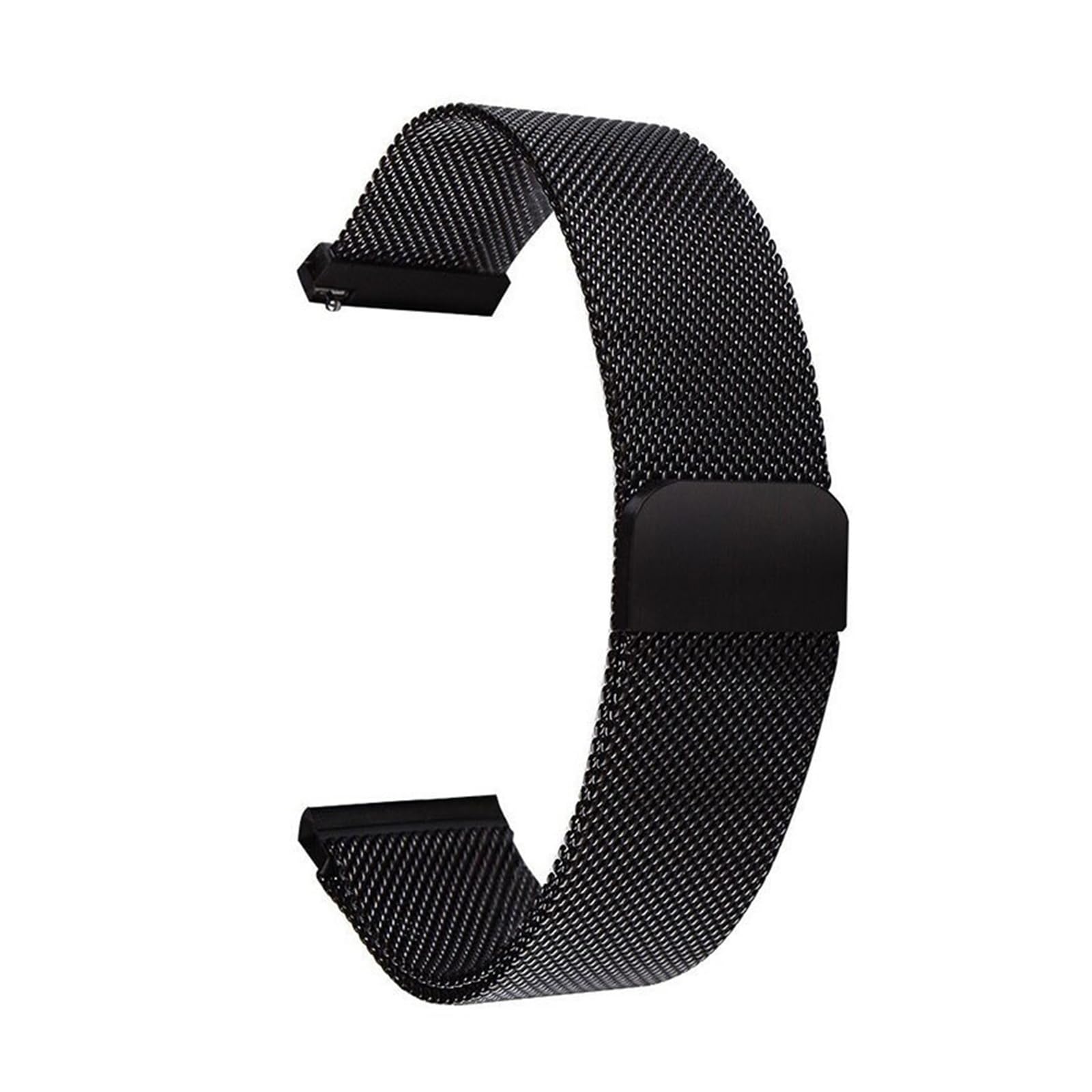 Cinturino di ricambio in acciaio inossidabile a rete magnetica, 20 mm, 22 mm, a sgancio rapido, per uomini e donne (nero, 20 mm)