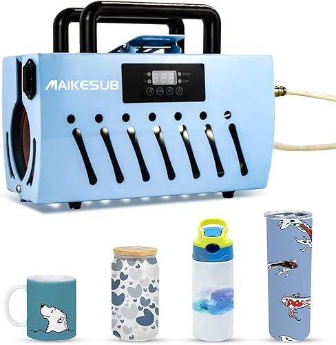 Máquina de prensa de calor para vasos MAIKESUB 110V Prensa de vasos para vasos de sublimación de 20-30OZ, frascos de vidrio rectos y delgados de