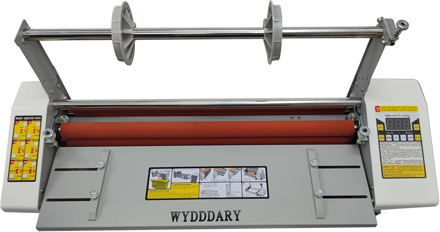17.3Inch A2+ High Speed Hot Cold Roll Laminator Single and Dual Sided Laminating Machine with Digital Display Speed Adjustable Temperature 0-180℃ Adjusted 110V 600W