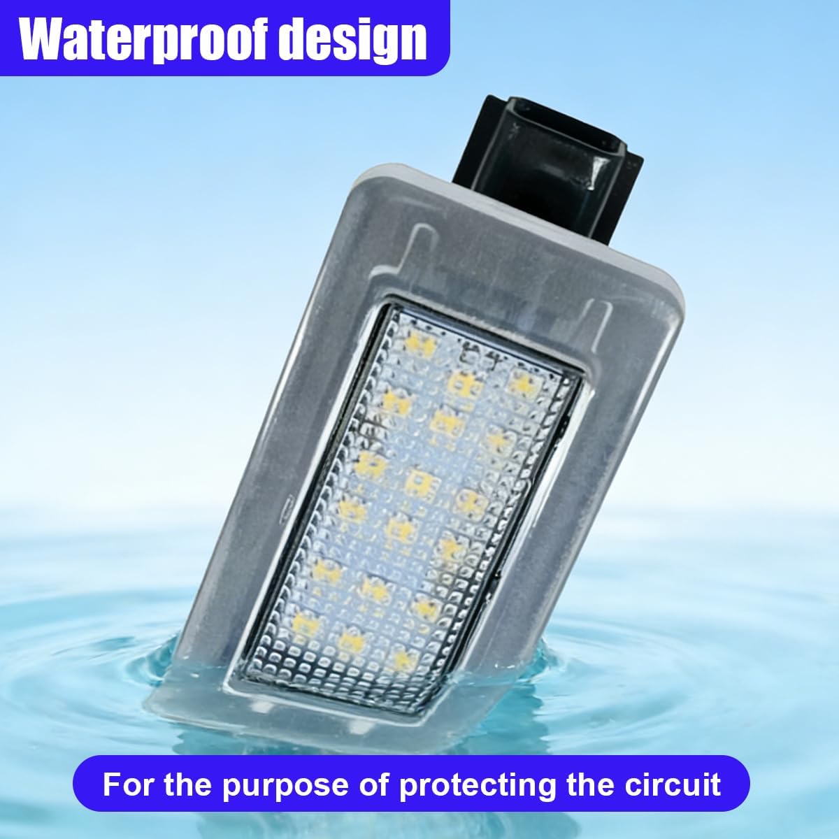 2PCS Car LED License Plate Light, Automotive Rear Tag Lamp Assembly Kit, Vehicle License Plate Lighting Bulb Replacement Accessories Compatible with Most Cars (Black)