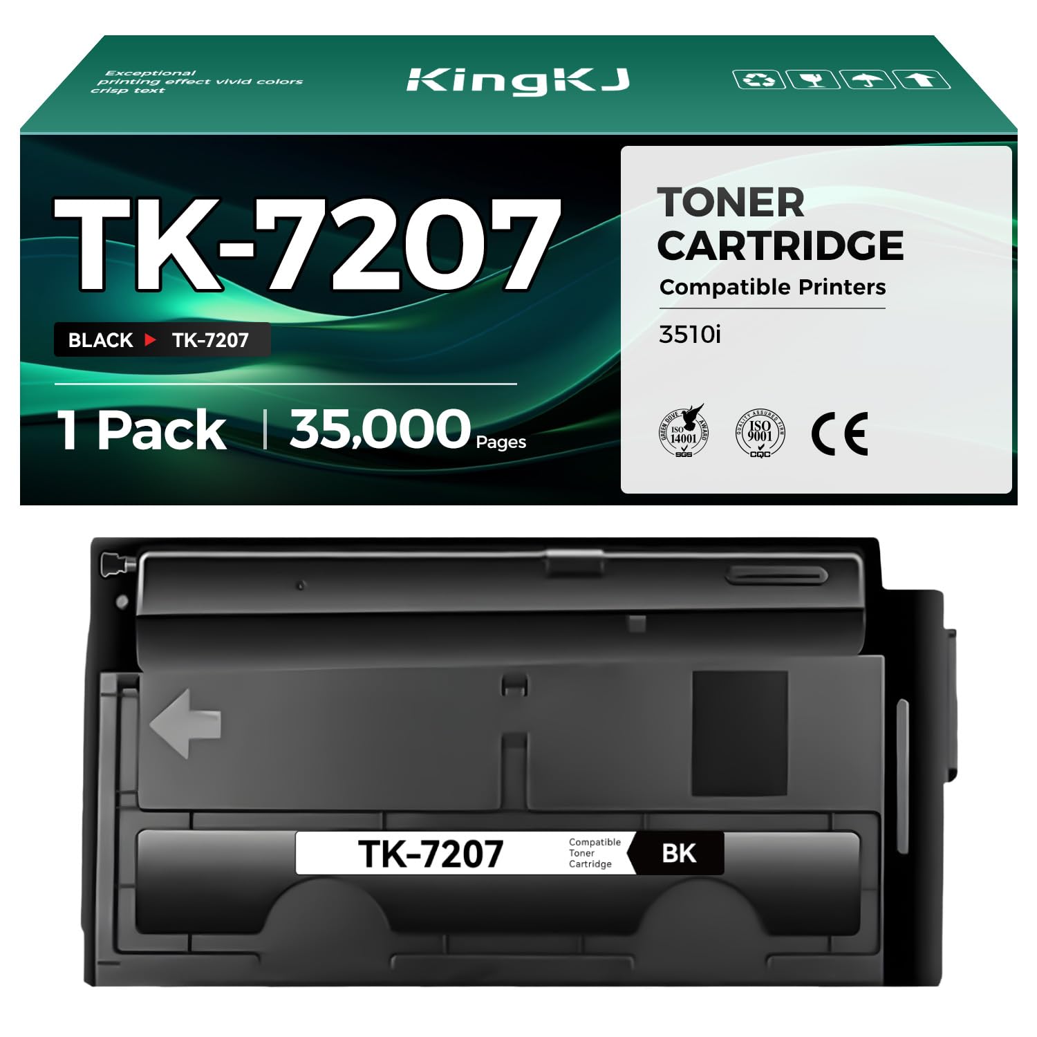 TK-7207 TK7207 Toner Cartridge Black 1-Pack High Yield Replacement for TK-7207 TK7207 1T02NL0US0 Toner Cartridges Compatible with Kyocera TASKalfa 3510i Printer Ink Multifunctional Copy (35,000 Pages)