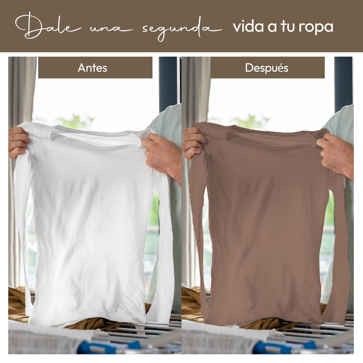Haute Couture - Tinte para Ropa y Textil Marrón - Marrón Oscuro - 350g - Tinte Textil Todo en uno - Listo Para Teñir Ropa y Tejidos