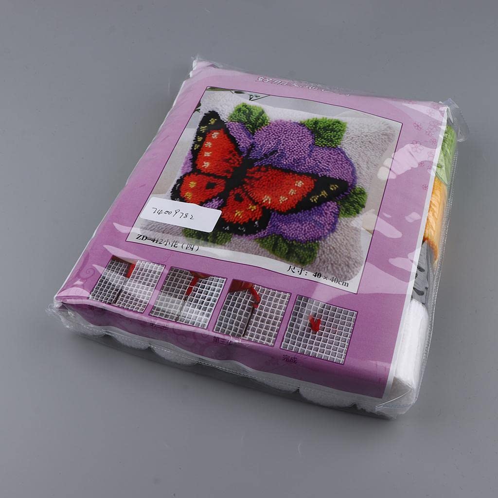 velura club bollywood®butterfly flower latch hook kit for diy pillow cover sofa cushion cover