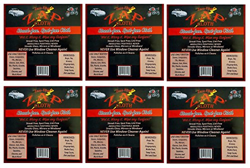 Zap Cloth Zezo-Fiber, Streak Free and Spot Free, 6 Cloths