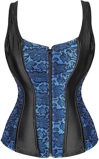 Women's Bustiers & Corsets Overbust Sexy Basquesr Strap Satin Ziper for Show Gothic Vest Red Purple Black