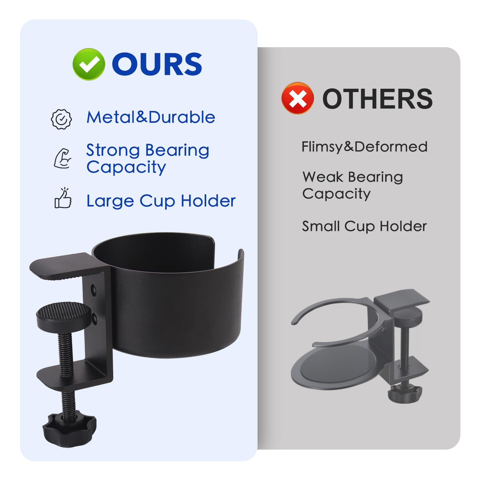 Sturdy and Durable Chair Cup Holder Compatible with Adirondack,Easy to Install Chair Cup Holder Attachment,Anti-Spill and Anti-Slip Chair Cup Holder Compatible with Adirondack Attachment