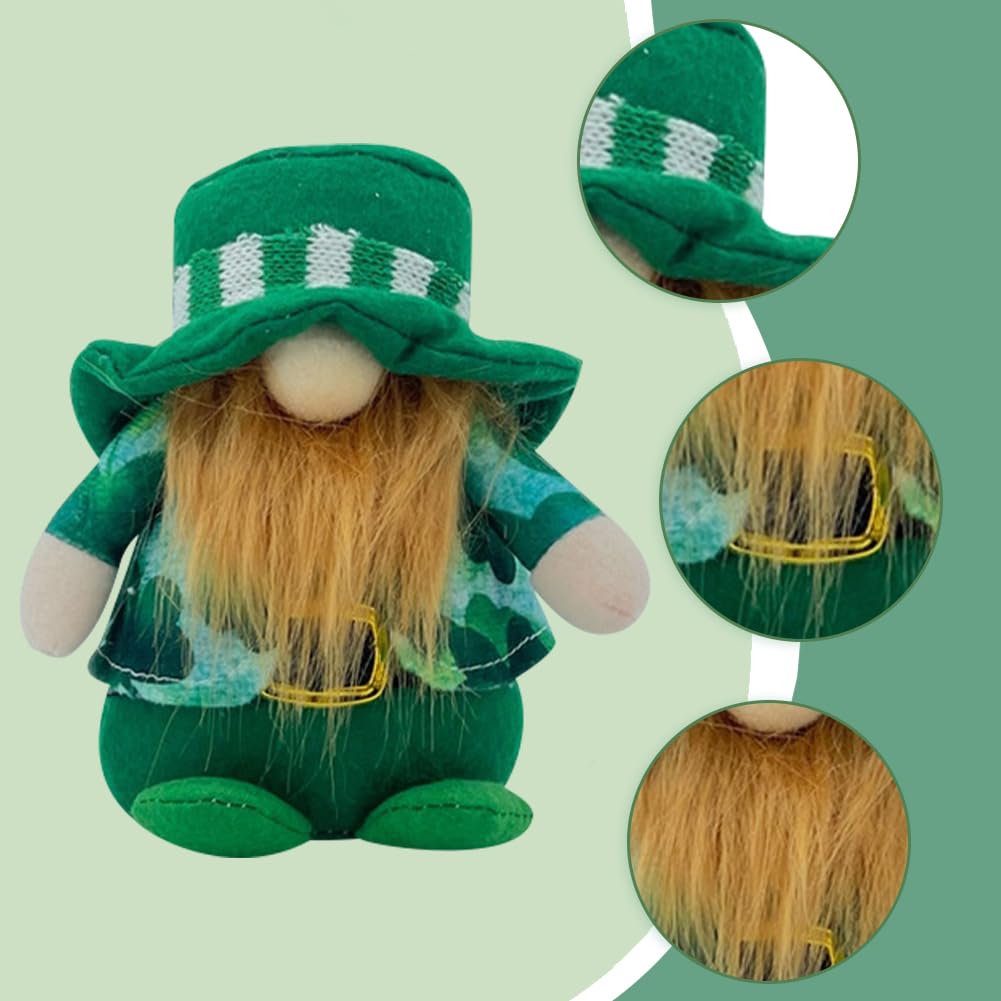 GORGECRAFT 2 Stili Gnomi Del Giorno di San Patrizio Decorazioni per Bambole di Peluche Cappelli Verdi Irlandesi Folletto Trifoglio Fortunato Quadrifogli Statuetta Nana Mr e Mrs Coppia di Anziani Ornam