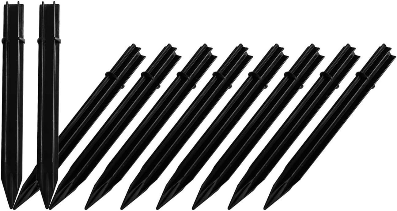10 Pack Candy Cane Solar Light Stakes Replacement (Fit for Pole Inner Diameter 0.6 inch), ABS Reinforced Ground Spikes for Outdoor Christmas Landscape Light Pathway Walkway Garden Deco D-0.6"ABS