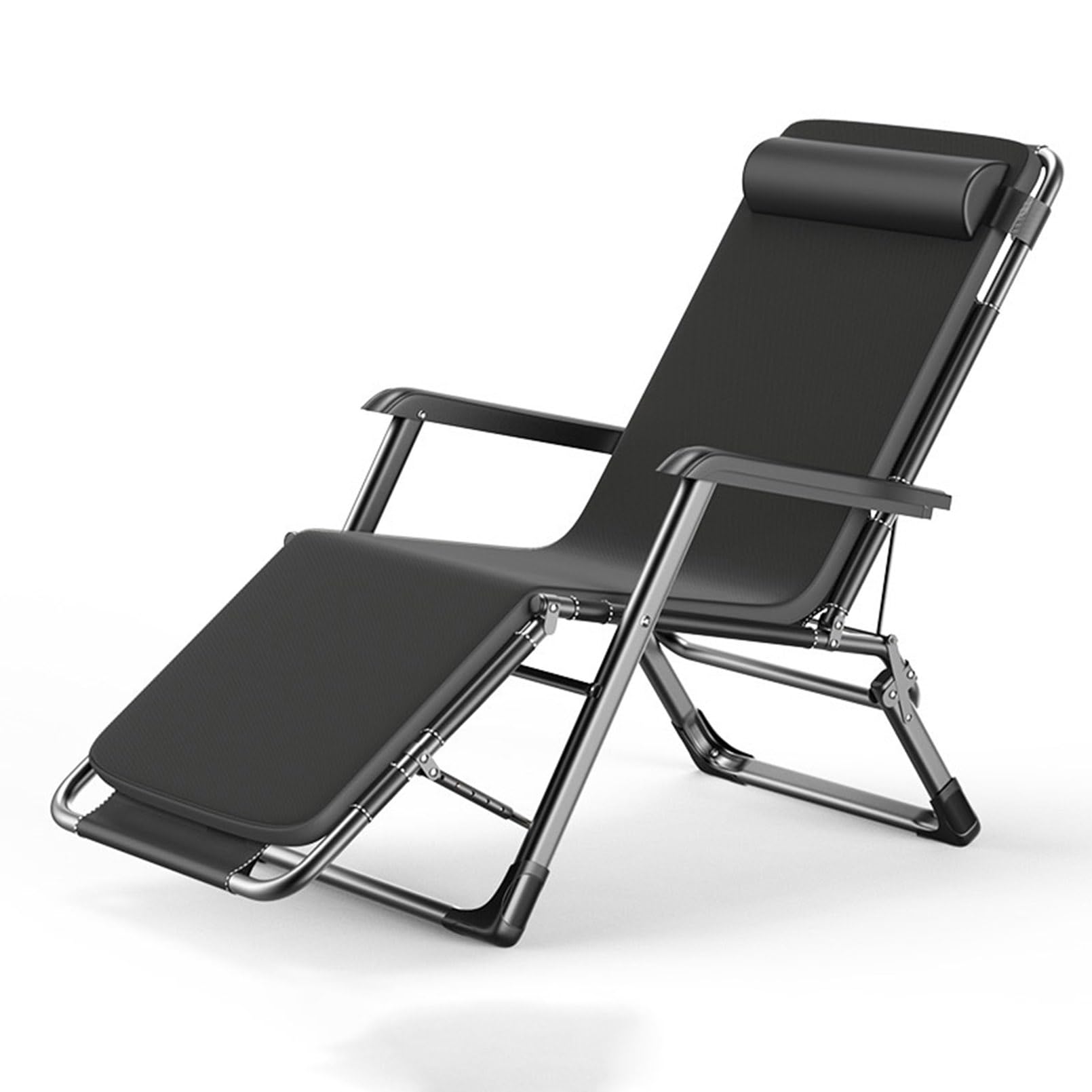 Chaise longue d'extérieur pour piscine et pelouse avec appui-tête