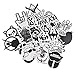 Evinis - 60 Pcs New Style Black and white Random Music Film Vinyl Skateboard Guitar Travel Case Sticker Lot Pack Decals