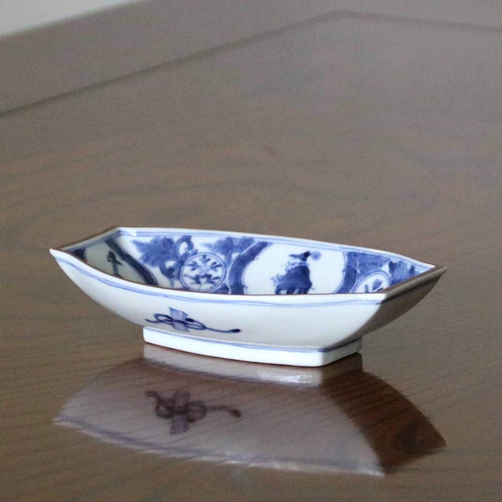Amazon.co.jp: 山本長左【宮内庁御用達】九谷焼5.4号舟形皿（単品
