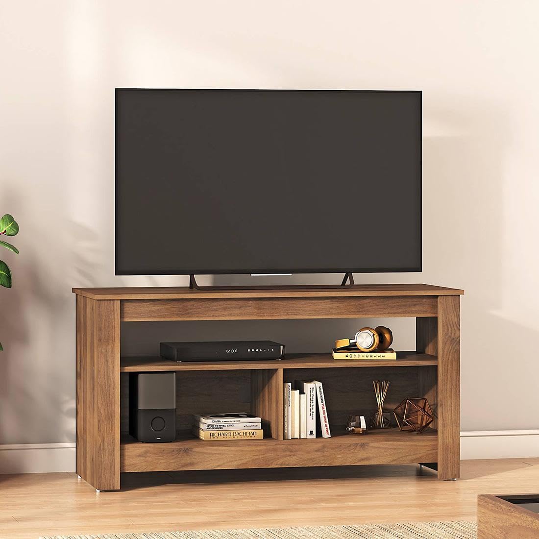 Urban Ladder Monroe Engineered Wood Free Standing TV Unit in Classic Walnut Finish-image-1