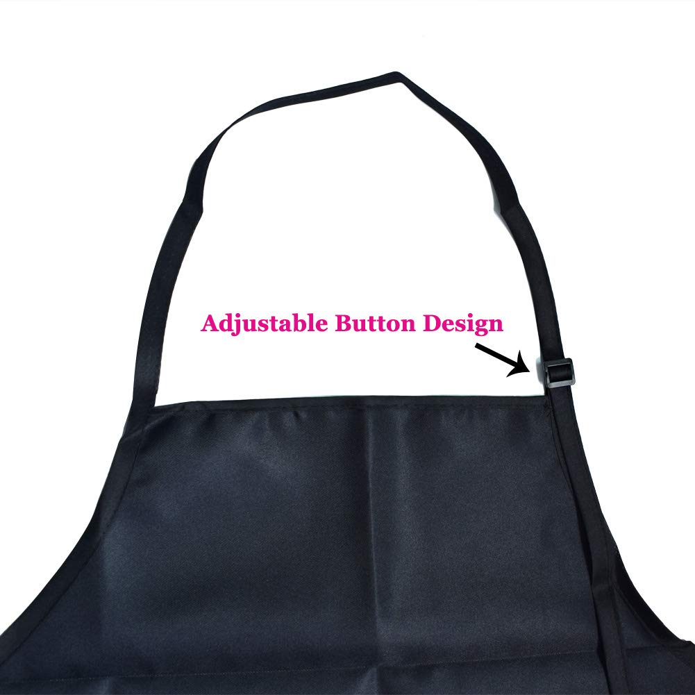 Tablier Rigolo de Cuisine et Barbecue - Drôle pour Femmes, Hommes, Adultes, Couple Marié - Motif Chat - Lavable - Noir