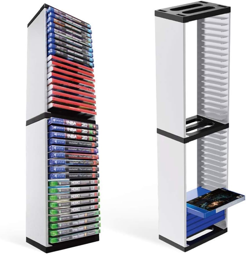 最大59OFFクーポン ゲームディスクタワースタンド垂直スタンドDVDディスクストレージオーガナイザーホルダー PS5ゲームディスクボックスおよびディスクラックストレージラックに適した