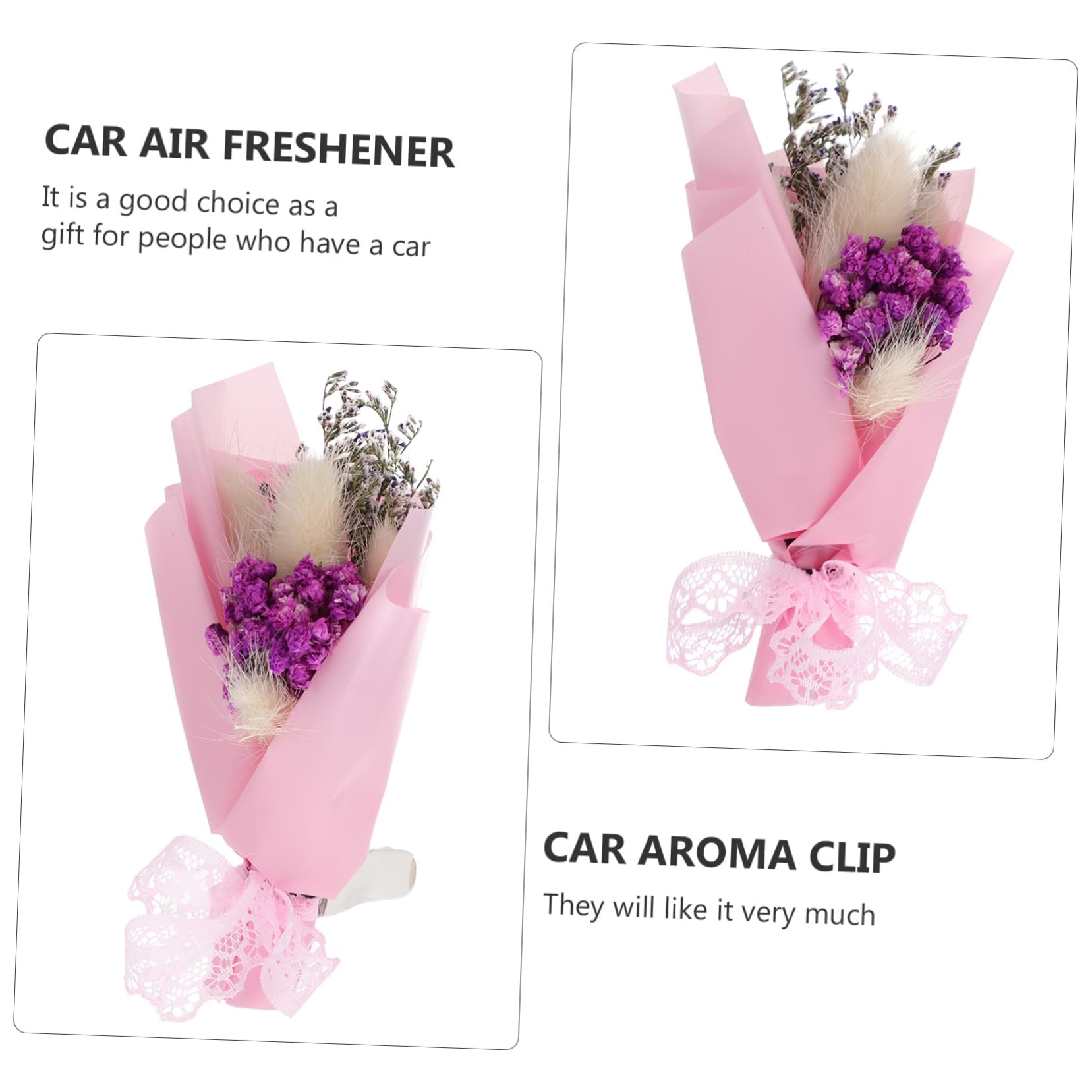 4pezzi Clip Per Auto Profumatori Per Auto Con Fiori Naturali Diffusore Per Aria Condizionata Copertura Odori e Ufficio