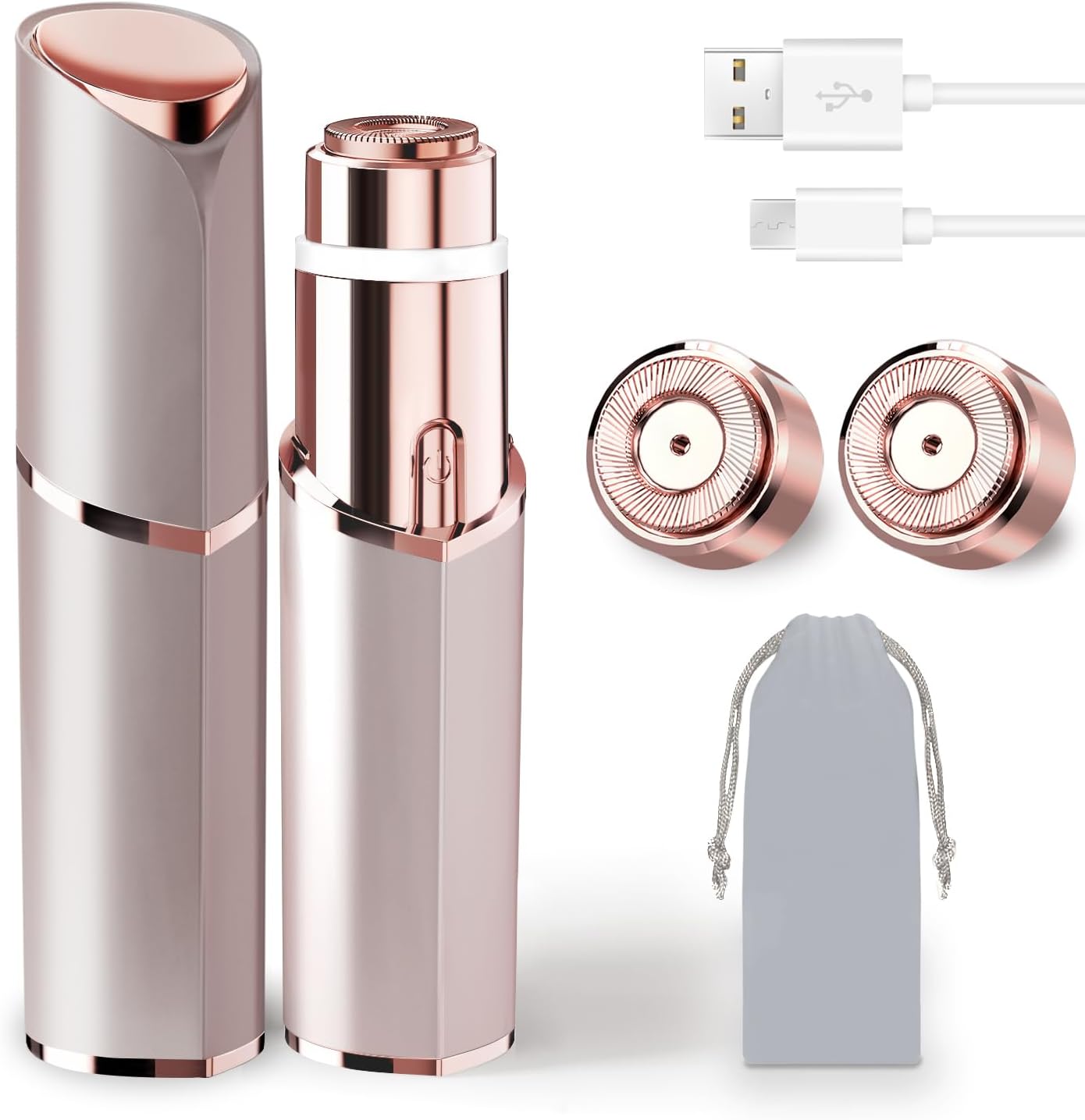 Facial Hair Removal for Women, Portable Lady Shaver, Rechargeable Painless Hair Remover for Face, Upper Lips, Chin, Peach Fuzz Facial Hair Removal for Women, Portable Lady Shaver, Rechargeable Painless Hair Remover for Face, Upper Lips, Chin, Peach Fuzz