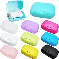 Alaeseje 10-Pack Leak-Proof Travel Soap Dishes - Portable Plastic Soap Holders in 10 Colors for Gym, Camping, Travel