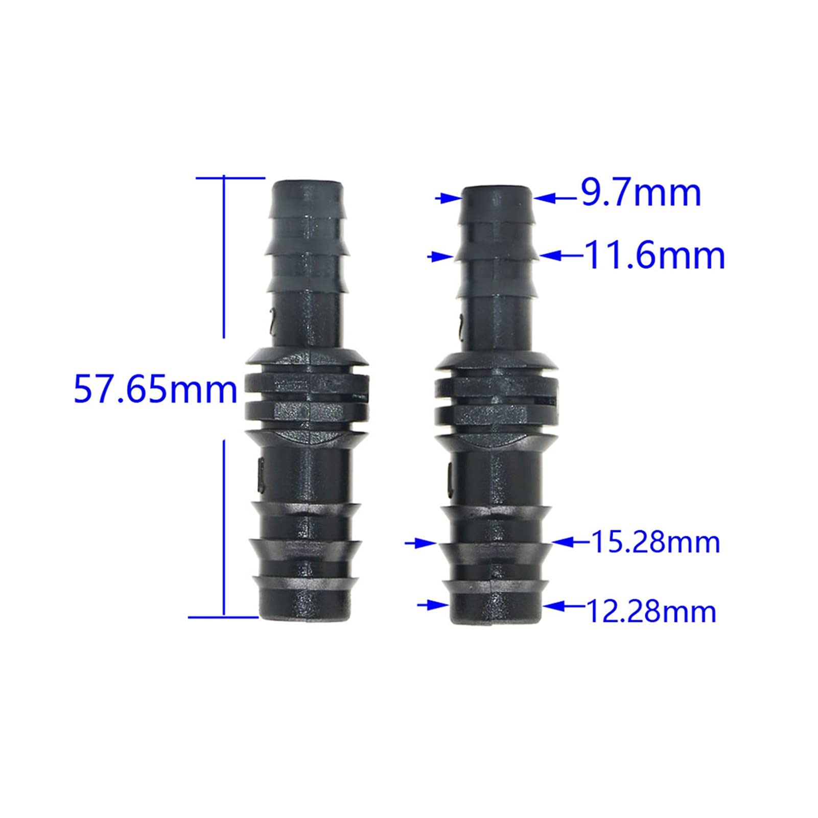 Raccordi per Tubi da Giardino 1/2 "a 3/8" Giardino Riduzione del Tubo da Giardino Barbulico 16mm a 8/11 9 / 12mm Irrigazione Giunto di Tubo Diritti 60pcs (Color : 16MM to 8I11)