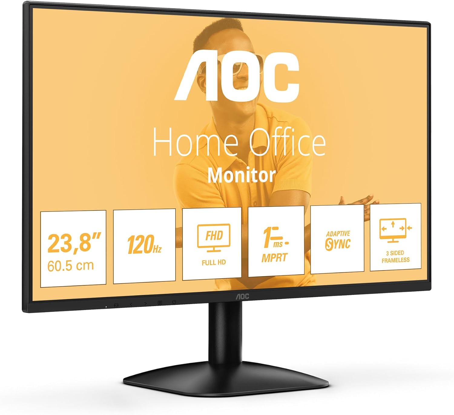 AOC 24B31H Monitor front view ກັບຂາຕັ້ງ