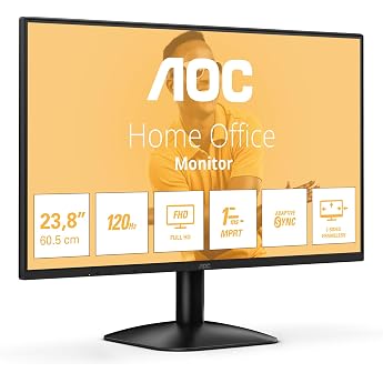 AOC 24B31H 24 Inch FHD Monitor 120Hz IPS Panel 4ms GtG 1920x1080 HDMI 1x 1.4 Black