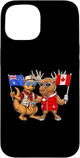 Australia Kangaroo Canada Moose Proud Canadian Flag Case for iPhone 15