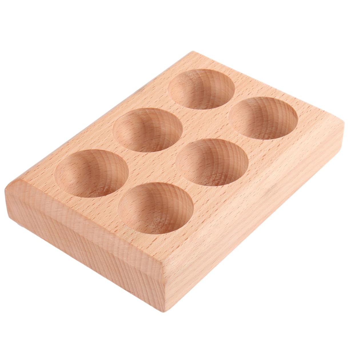 Plateau En Bois Pour Œufs à 6 Compartiments - Organisateur De Réfrigérateur Élégant Et Festif, Lavable à La Main
